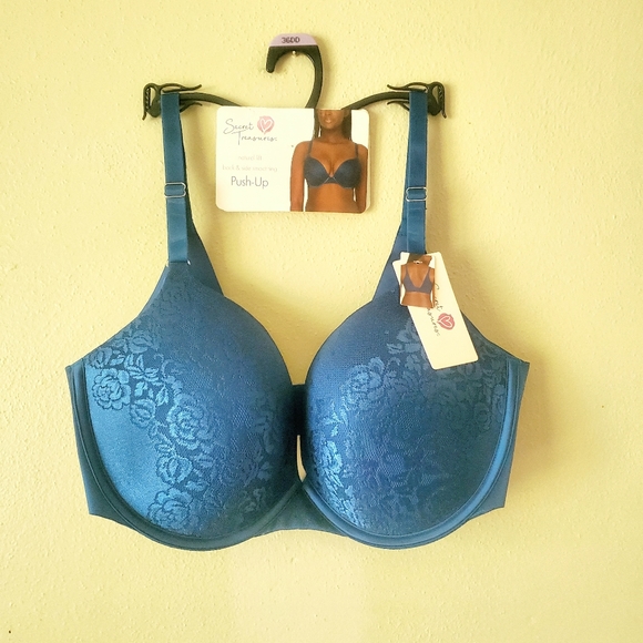 Secret Treasures Navy Blue Lace Detail Push Up Bra Size 36 DD NWT - Picture 3 of 10